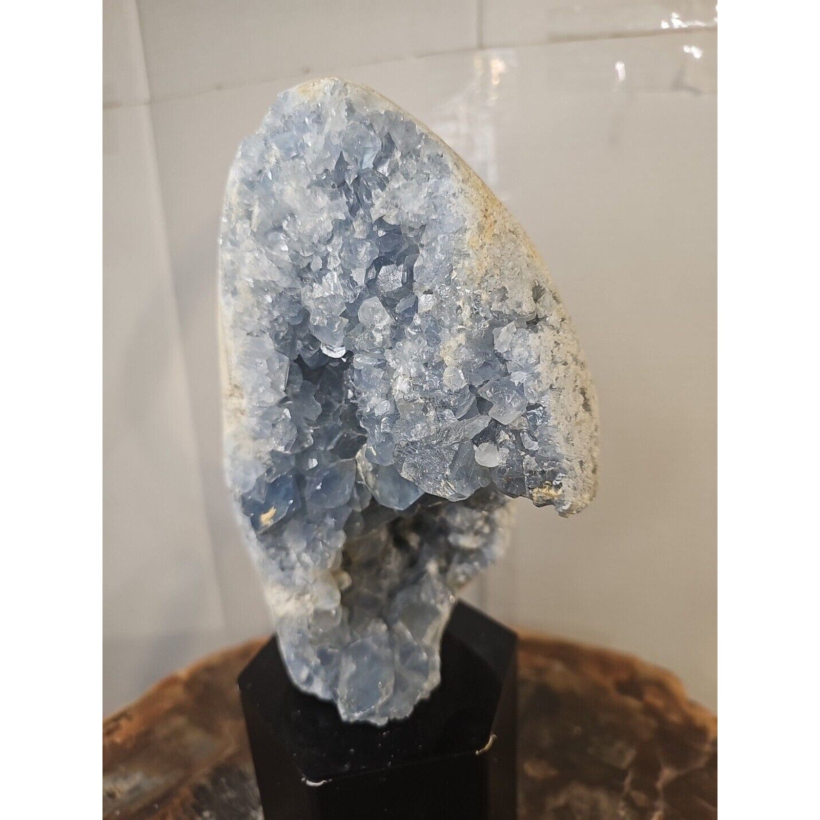 4.90lbs Natural Baby Blue Celestite Quartz Crystal Geode Cluster Points Brazil