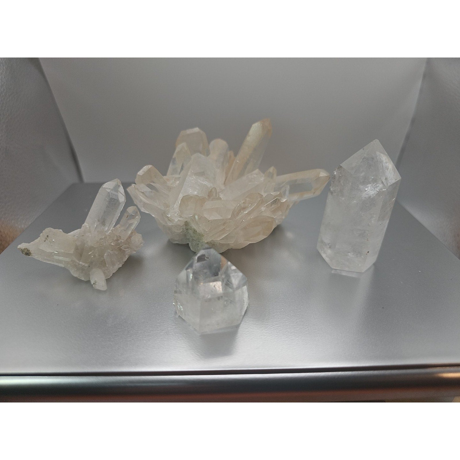 Quartz Crystal Cluster .97lb 4pcs