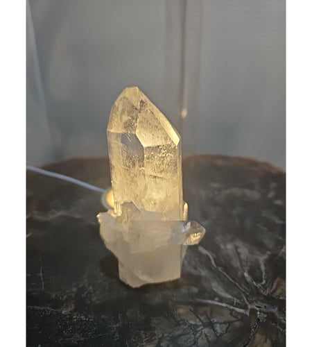 272g White Quartz Crystal Cluster W/ Led Light