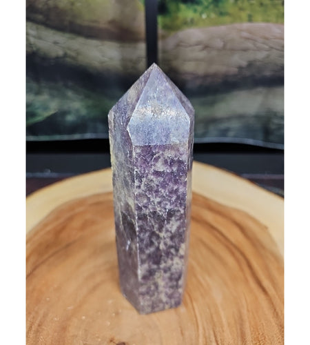 1ea Natural Purple Mica Lepidolite Crystal Point Tower Africa 505g