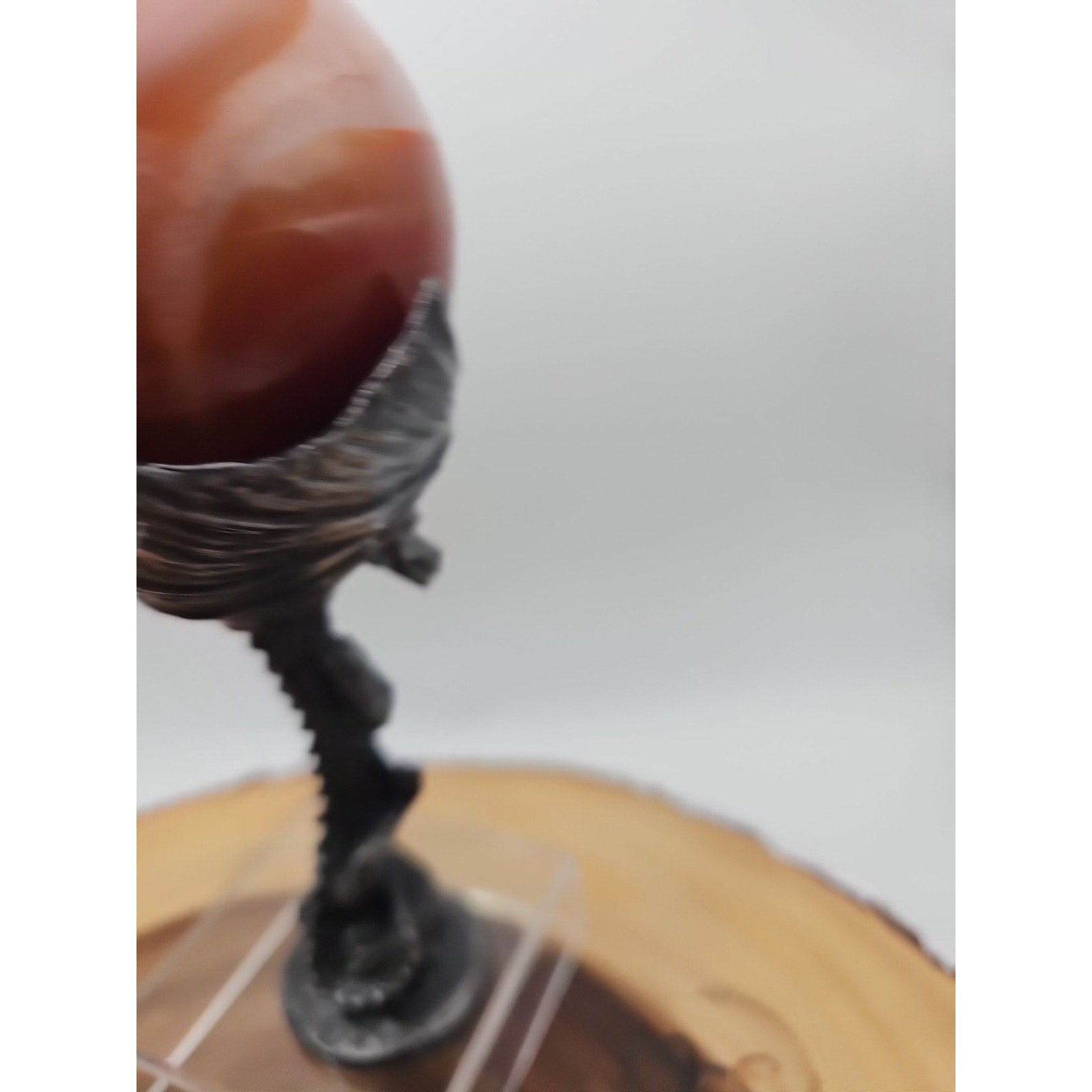 1.3lb 75mm Carnelian Quartz W/Dragon Stand