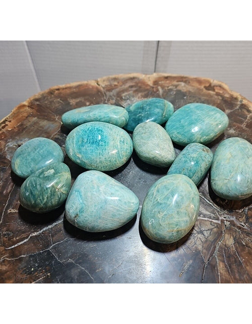 Load image into Gallery viewer, 1Pcs Large Natural Green Amazonite Quartz Crystal Palm Stones Polished
