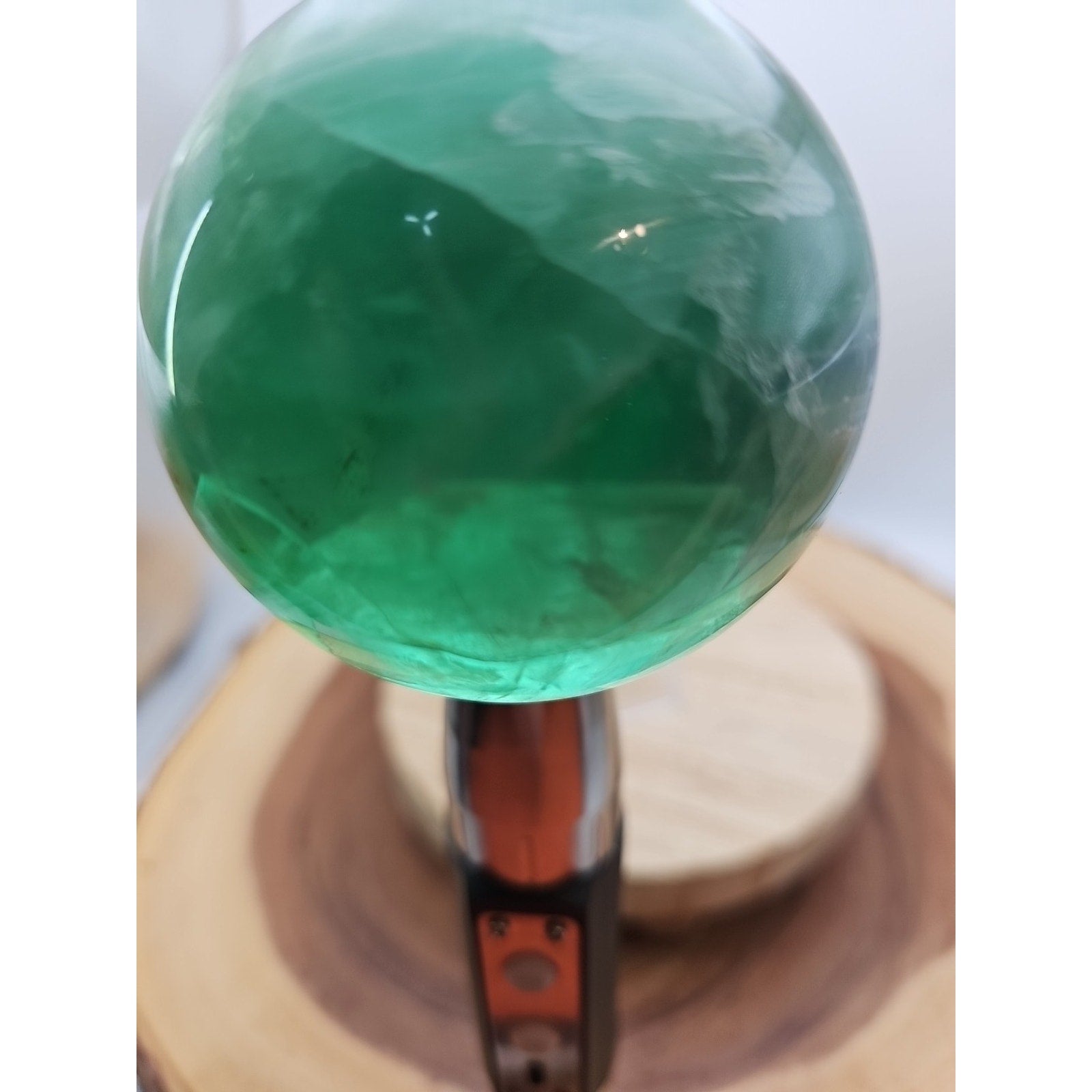 1.59lb Natural Rainbow Fluorite Quartz Crystal Sphere Ball Polished