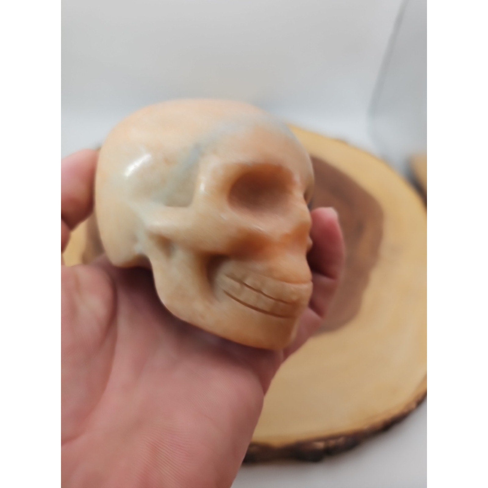 1.24lb Natural Jasper Calcite Skulls Crystal Carving Mixed Stones Healing