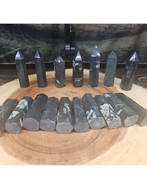 Load image into Gallery viewer, .74lbs Avg 4Pcs Natural Plum Blossom Jasper Crystal Point Tower Polished Healing
