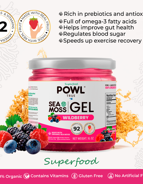 Load image into Gallery viewer, Organic Sea Moss Gel - Wildcrafted Irish Natural Superfood - WildBerry flavor.
