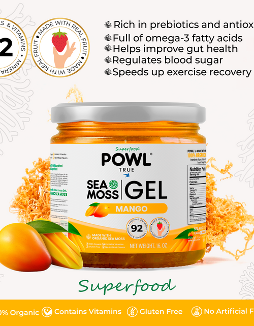 Load image into Gallery viewer, Organic Sea Moss Gel - Wildcrafted Irish Natural Superfood - Mango flavor.
