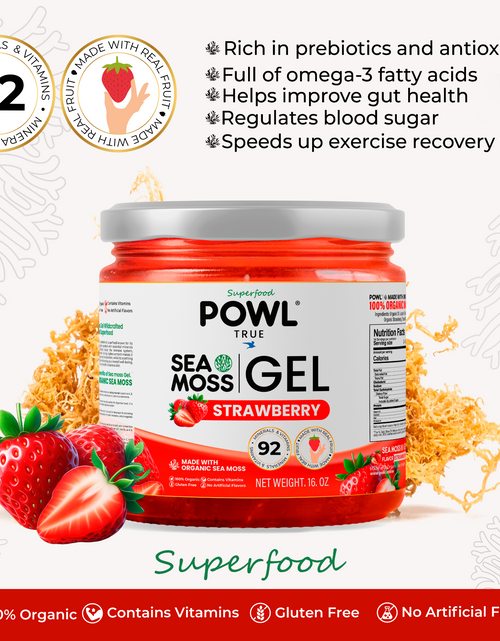Load image into Gallery viewer, Organic Sea Moss Gel - Wildcrafted Irish Natural Superfood - Strawberry flavor.
