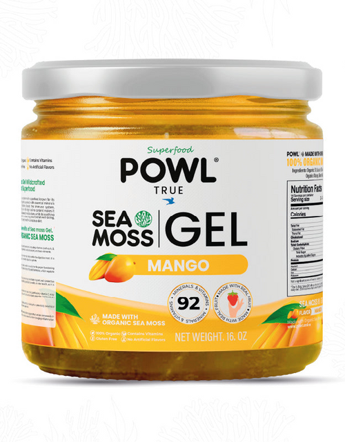 Load image into Gallery viewer, Organic Sea Moss Gel - Wildcrafted Irish Natural Superfood - Mango flavor.
