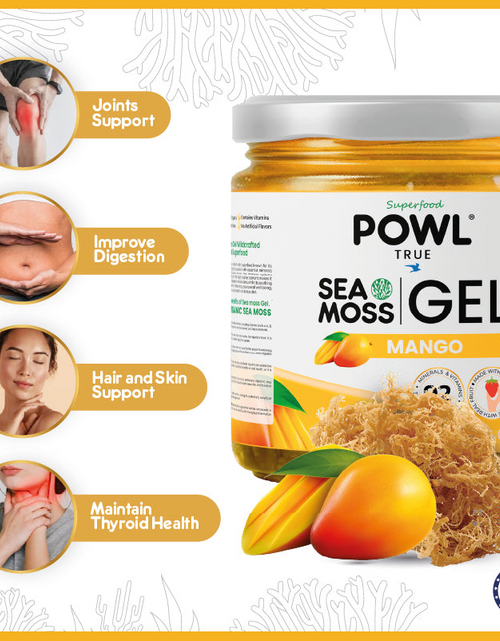 Load image into Gallery viewer, Organic Sea Moss Gel - Wildcrafted Irish Natural Superfood - Mango flavor.
