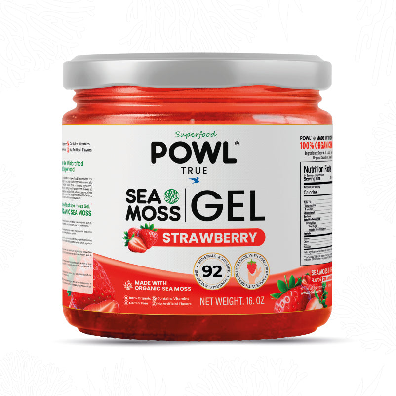 Organic Sea Moss Gel - Wildcrafted Irish Natural Superfood - Strawberry flavor.