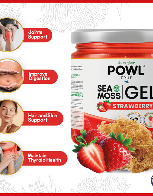 Load image into Gallery viewer, Organic Sea Moss Gel - Wildcrafted Irish Natural Superfood - Strawberry flavor.
