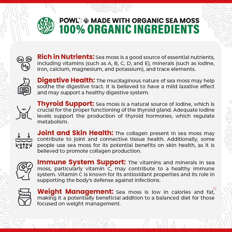 Organic Sea Moss Gel - Wildcrafted Irish Natural Superfood - Strawberry flavor.
