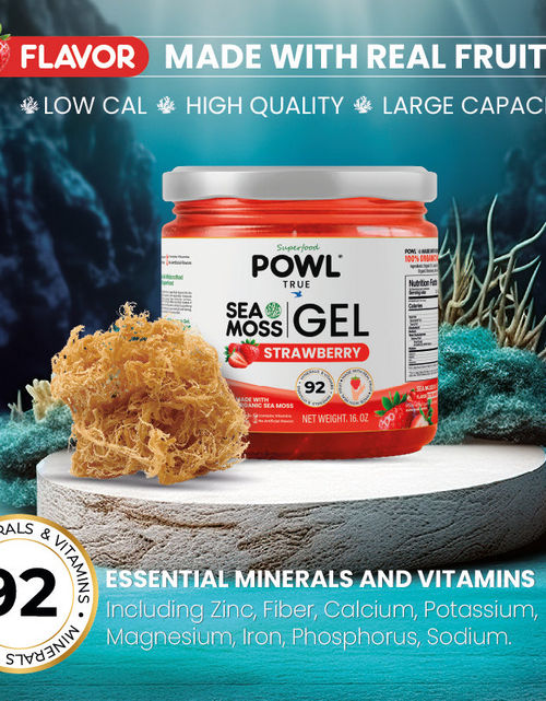 Load image into Gallery viewer, Organic Sea Moss Gel - Wildcrafted Irish Natural Superfood - Strawberry flavor.
