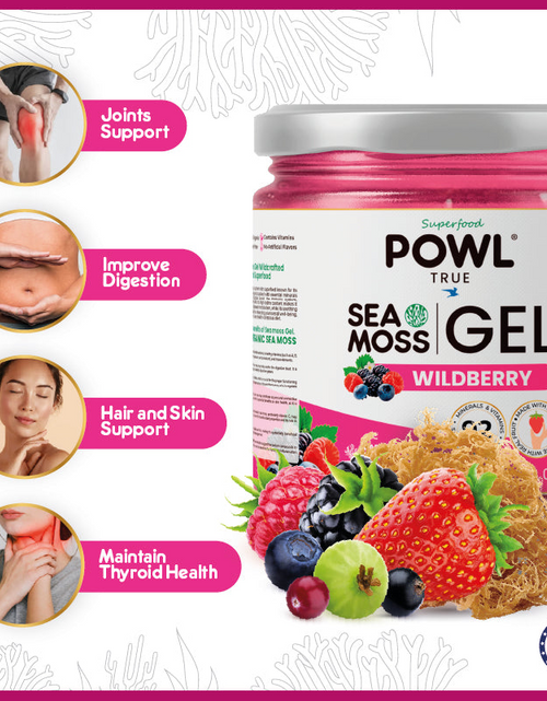 Load image into Gallery viewer, Organic Sea Moss Gel - Wildcrafted Irish Natural Superfood - WildBerry flavor.
