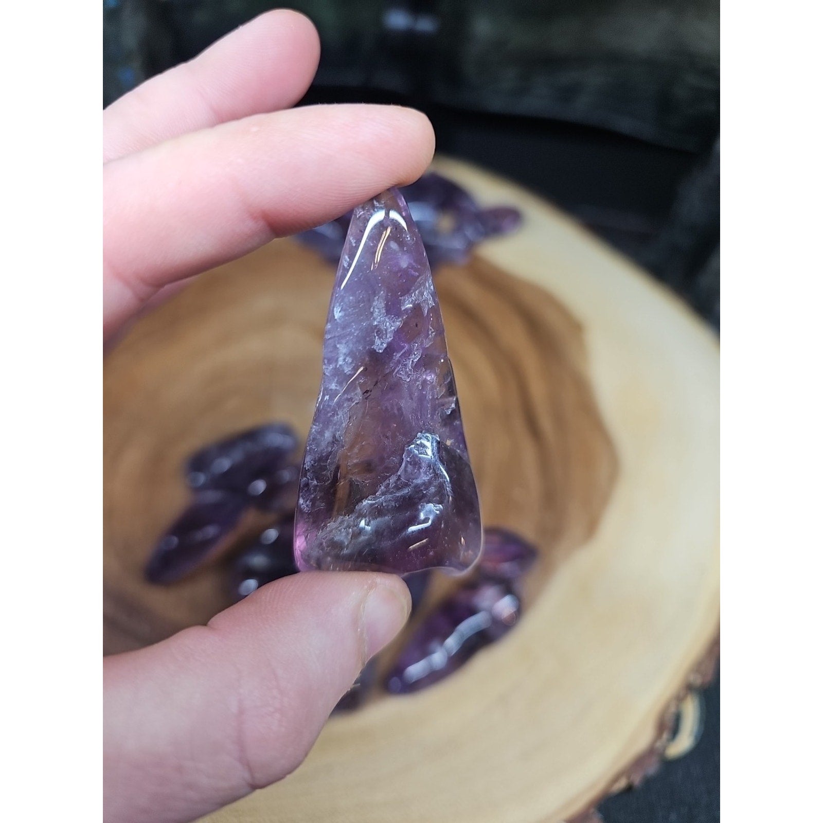11Pcs Raw Natural Purple Amethyst Quartz Crystal Tumbled Healing Brazil .44lbs