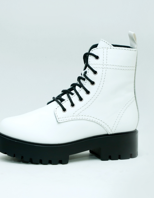Load image into Gallery viewer, Alice White Heeled Combat Boot
