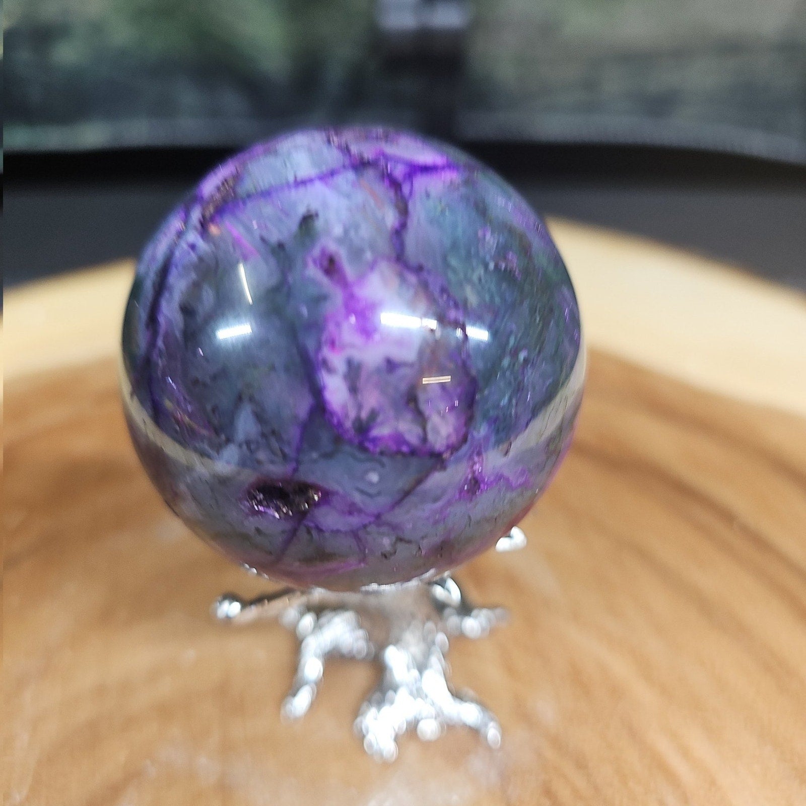 Moss agate sphere