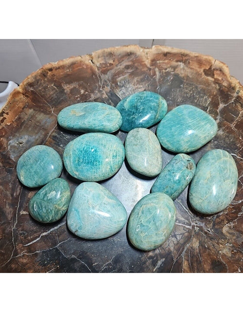 Load image into Gallery viewer, 1Pcs Large Natural Green Amazonite Quartz Crystal Palm Stones Polished
