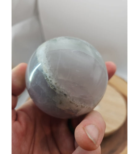 1.17lb Natural Rainbow Fluorite Quartz Crystal Sphere Ball Polished