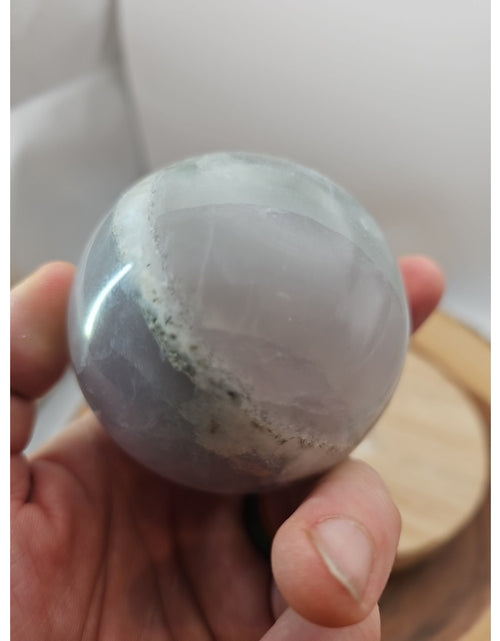 Load image into Gallery viewer, 1.17lb Natural Rainbow Fluorite Quartz Crystal Sphere Ball Polished
