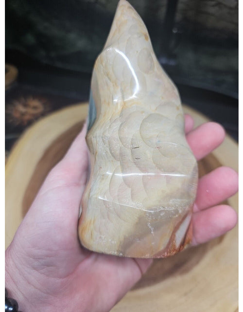 Load image into Gallery viewer, 1.20LB 1Pcs Natural Polychrome Ocean Jasper Crystal Flame Point Carved Healing

