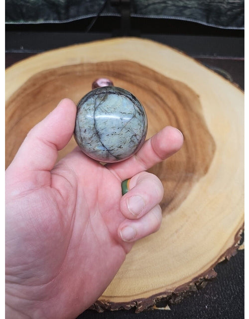 Load image into Gallery viewer, Labradorite Sphere 50mm W/Stand
