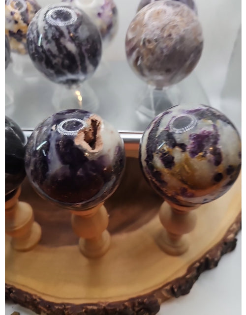 Load image into Gallery viewer, 55mm To 65mm Natural Sphalerite Quartz Crystal W/wooden Stand 1 Each
