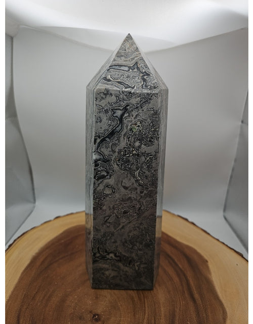 Load image into Gallery viewer, 8.14lb Gray Crazy Lace &amp; Shell Stone Jasper Crystal Tower

