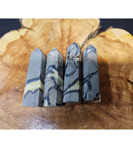 1LB 4Pcs Natural Dragon Septarian Geode Quartz Cluster Crystal Point Healing