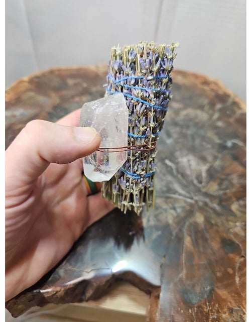 Load image into Gallery viewer, Lavender wrapped crystal W/ Huge White Quartz Healing
