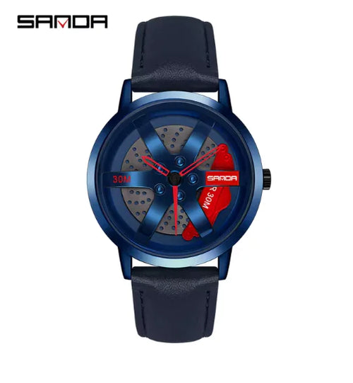 Load image into Gallery viewer, Men&#39;s 3D Car Wheel Sports Watch - Waterproof Quartz
