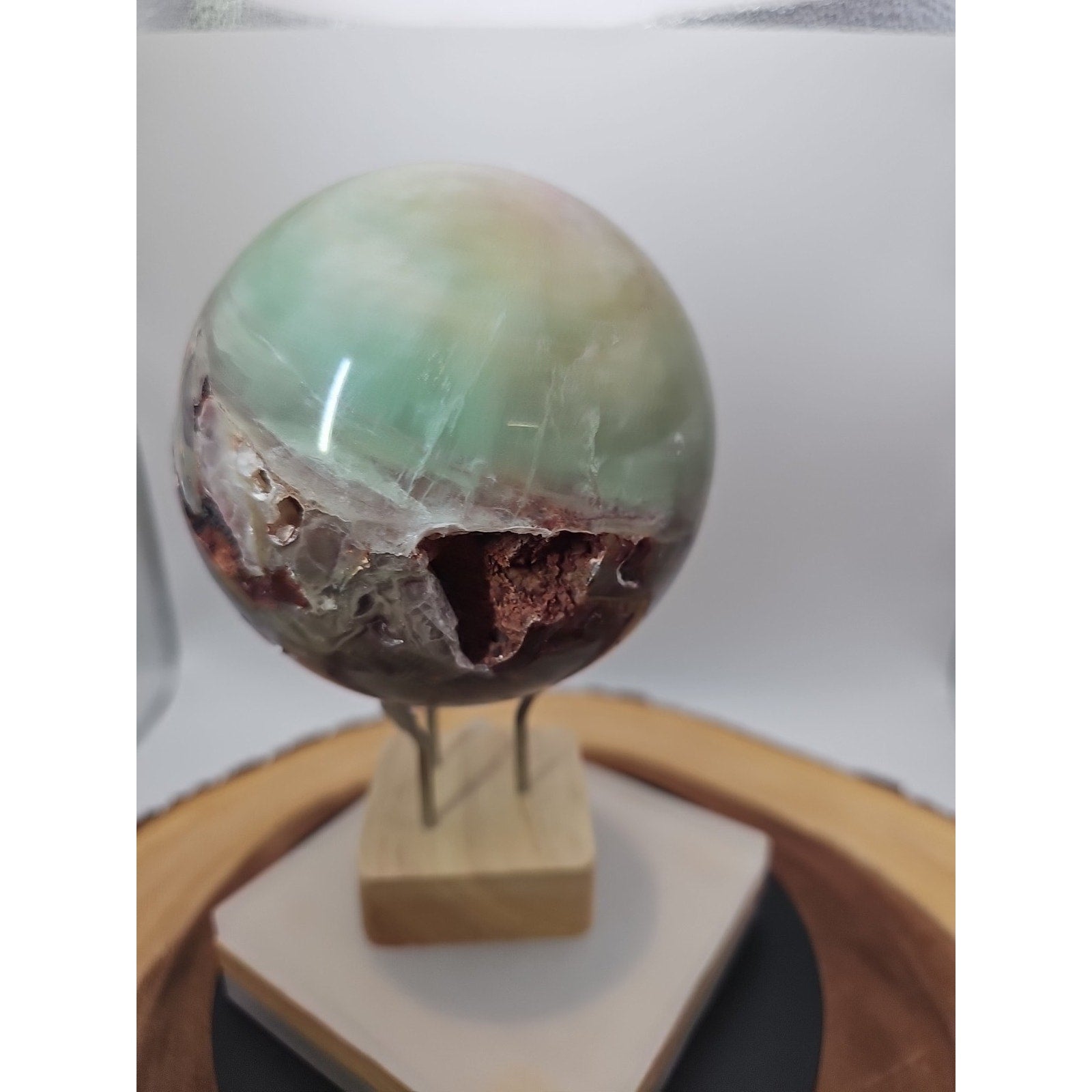 Rainbow Fluorite Quartz Crystal Sphere - Polished Healing