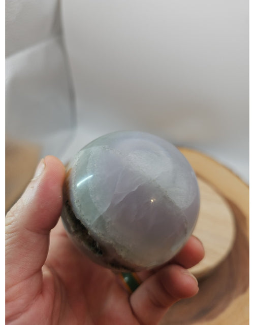 Load image into Gallery viewer, 1.17lb Natural Rainbow Fluorite Quartz Crystal Sphere Ball Polished

