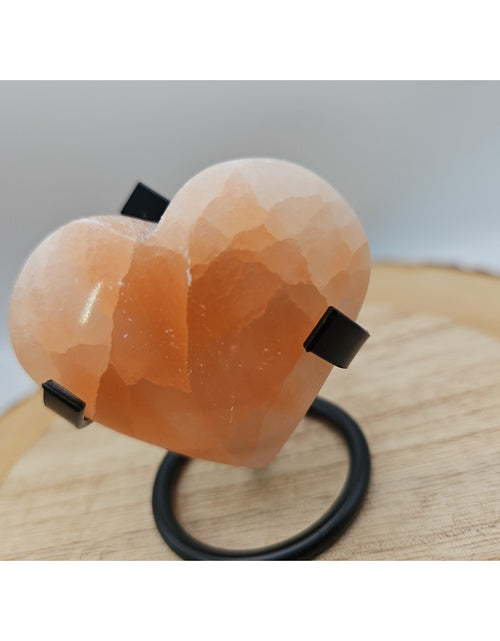 Load image into Gallery viewer, Peach Selenite Palm Stone W/stand 1each
