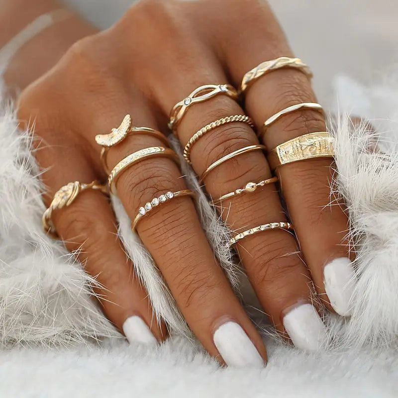 Finger Ring Set Trendy Jewelry Gift