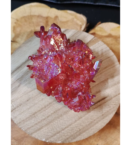 0.6lb Rainbow Aqua Aura Quartz Crystal Cluster Points Titanium Coating