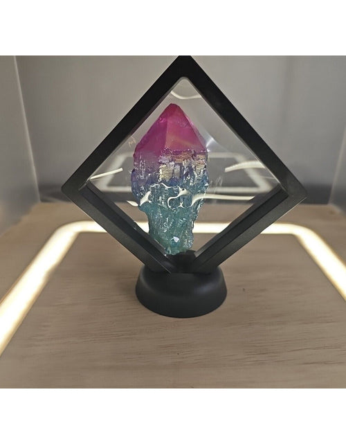 Load image into Gallery viewer, 121g 1ea Rainbow Aqua Aura Quartz Crystal Cluster Points Titanium Coating
