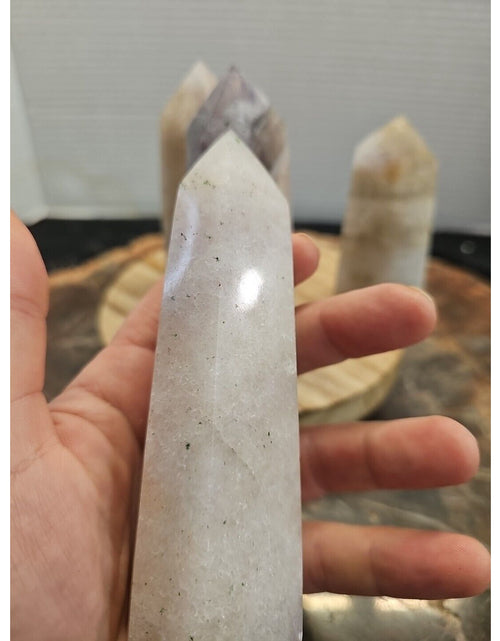 Load image into Gallery viewer, 4Pcs Natural Rainbow Fluorite Quartz Crystal Point Tower Polished Healing
