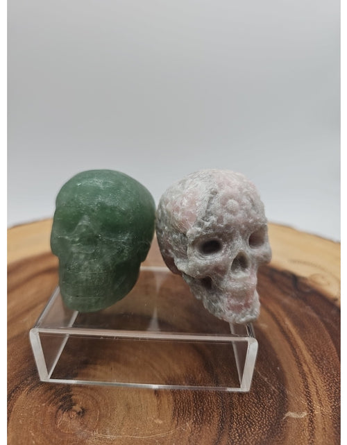 Load image into Gallery viewer, Pink Opal &amp;Fluorite Skulls. .60lb 49mm
