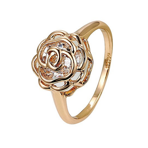 Load image into Gallery viewer, Rose Is A Rose Rings 18kt Rose Crystals In White Yellow And Rose Gold Plating
