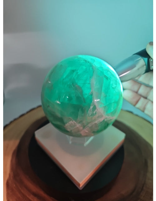 Load image into Gallery viewer, 2.84Natural Rainbow Fluorite Quartz Crystal Sphere Ball Polished Healing
