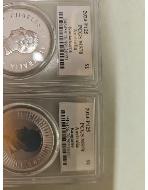 Load image into Gallery viewer, Ultra Breaks 2 coins Kookaburra &amp; Kangaroo MS70 9999 SILVER Pair
