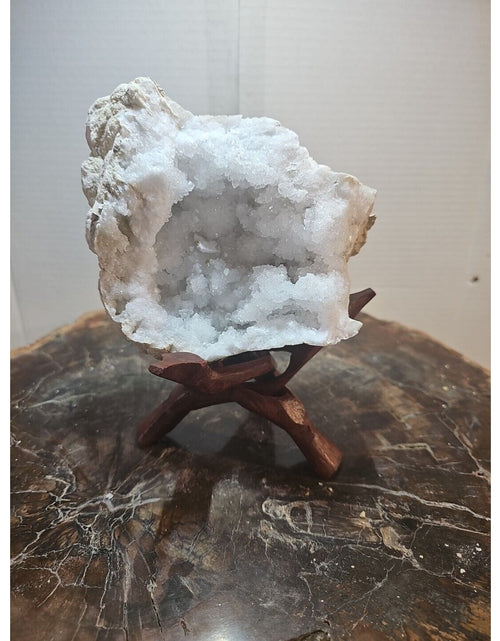 Load image into Gallery viewer, 2.66lbs Geode Crystal Moroccan Quartz W /Stand
