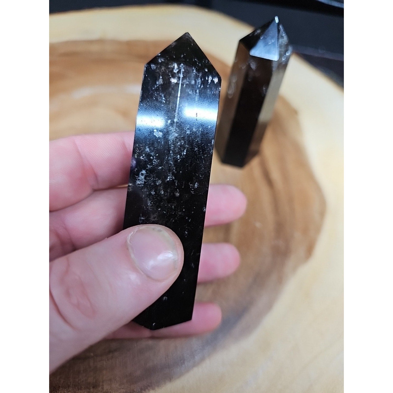 1 Pair Smoky Quartz Tower 192grams