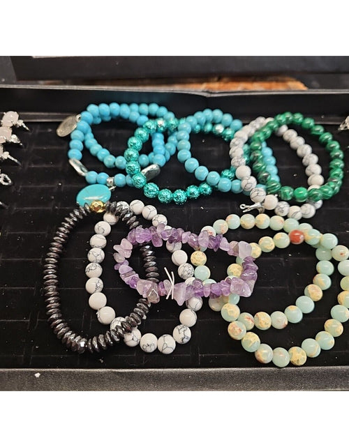 Load image into Gallery viewer, Ring And Bracket Lot 20 Rings Rose Quartz &amp; 10 Natural Stone Bracelets Reseller
