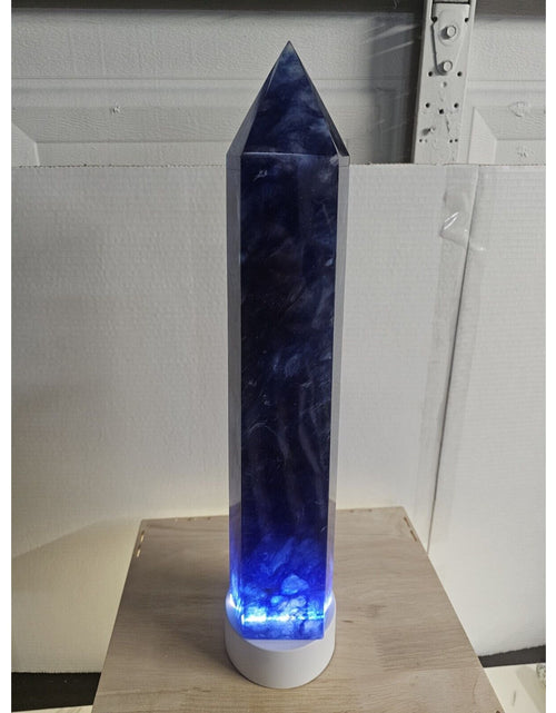 Load image into Gallery viewer, 6.8LB 13.7&quot; Huge Blue Smelt Melting Quartz Crystal Point Tower Polished Healing
