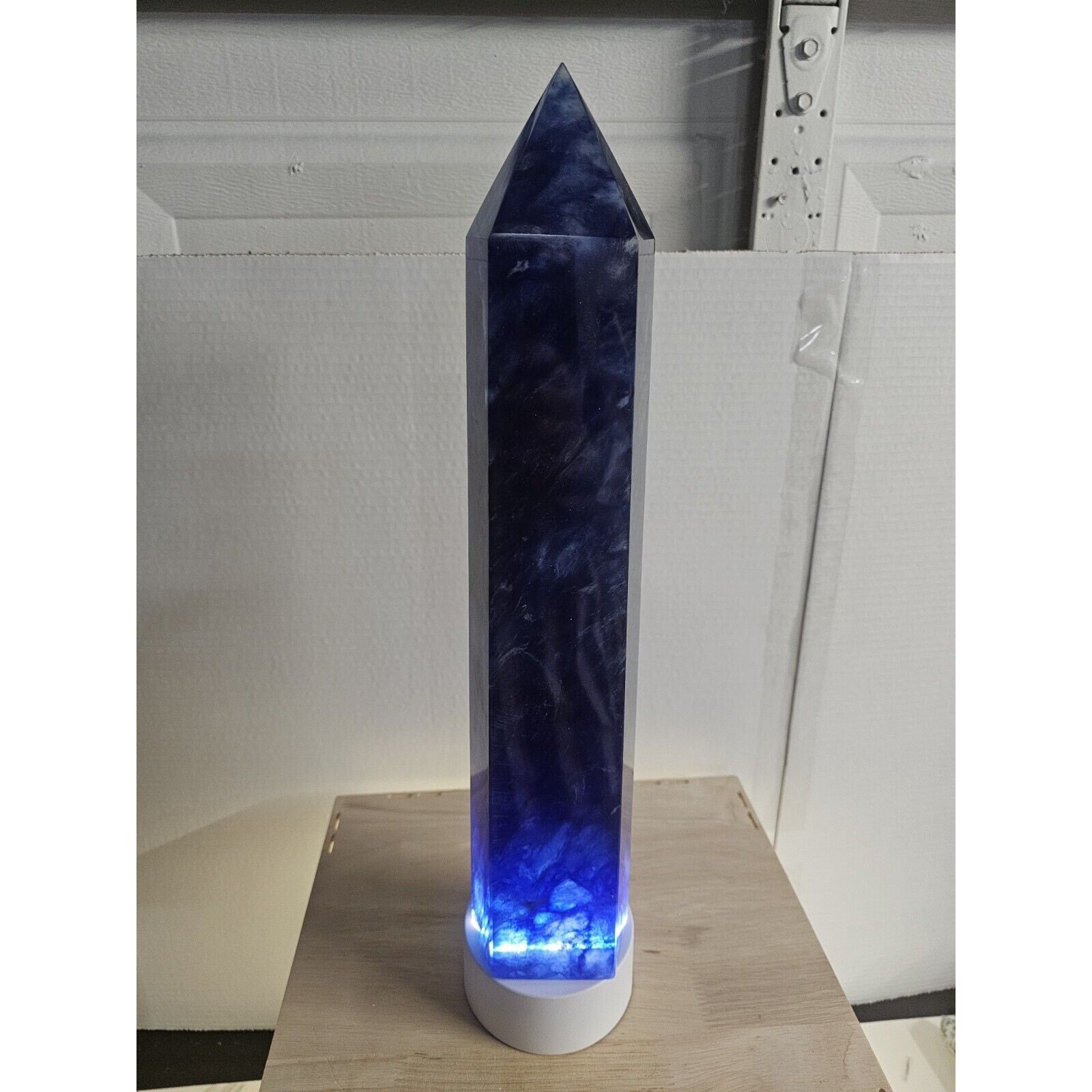 6.8LB 13.7" Huge Blue Smelt Melting Quartz Crystal Point Tower Polished Healing