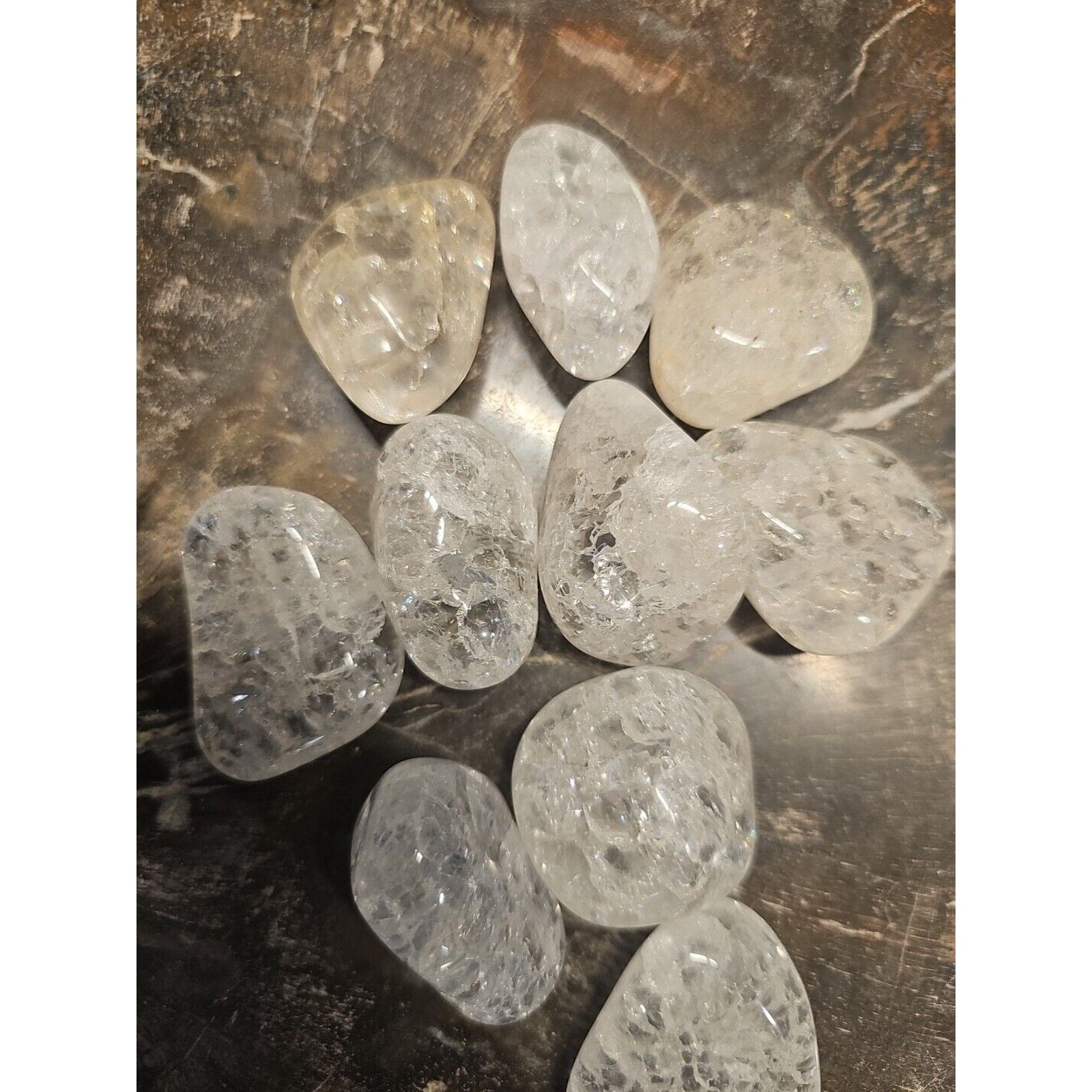 5 Pack Crackel Quartz Tumbled Stones: