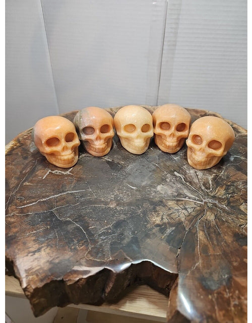 Load image into Gallery viewer, 1Pcs Natural Sunstone Quartz Crystal Skull Carving Head Healing Brazil
